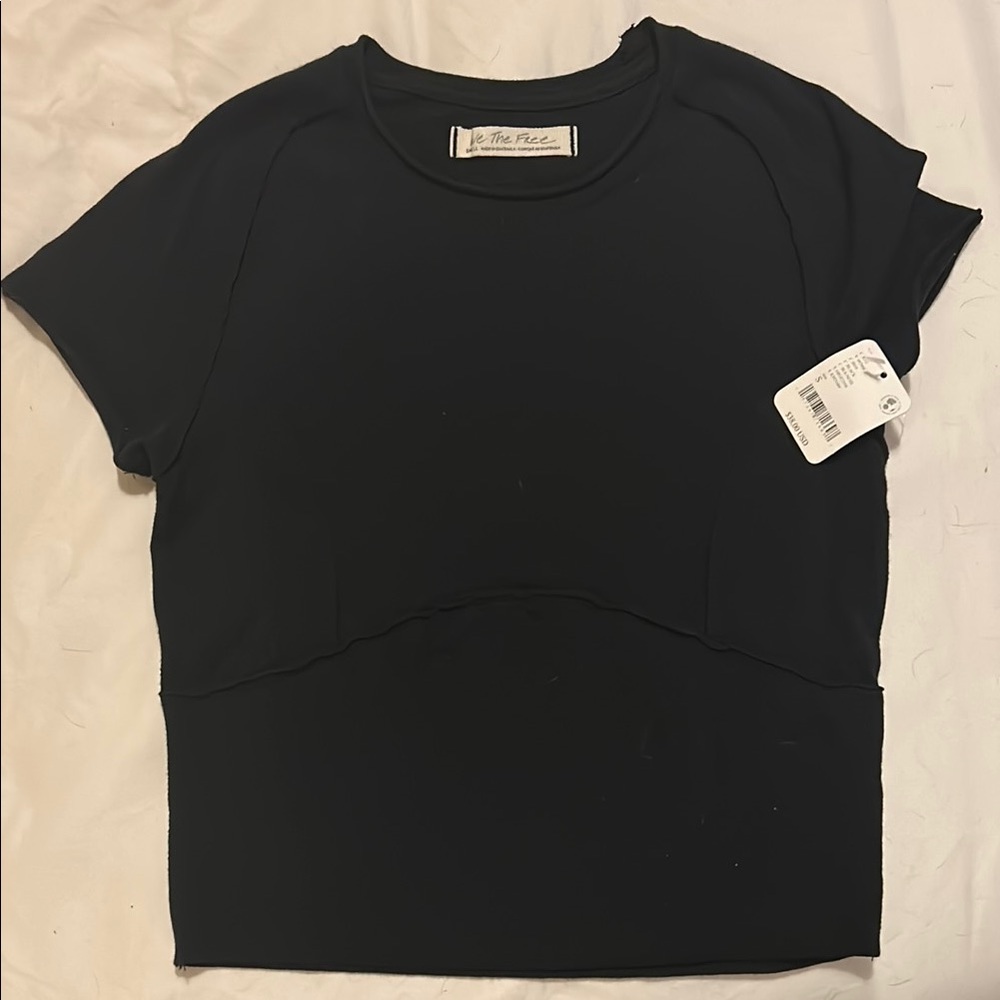 We The Free Black Fitted Crew Neck T-Shirt